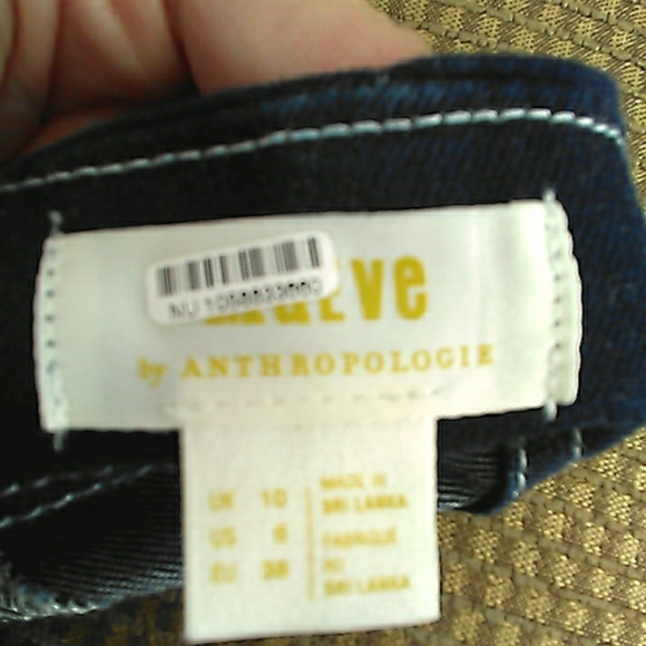 LK. NEW ANTHROPOLOGIE MAUVE ๐ ๐BLUE Denim Women's Overall Shorts SZ. 6 OMG! - Picture 12 of 12